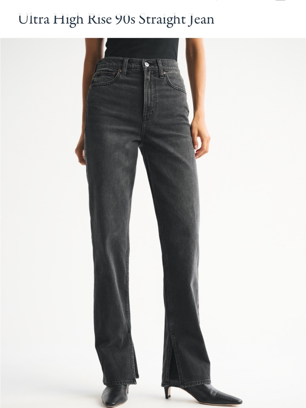 Abercrombie & Fitch Washed Black Straight-Leg Jeans